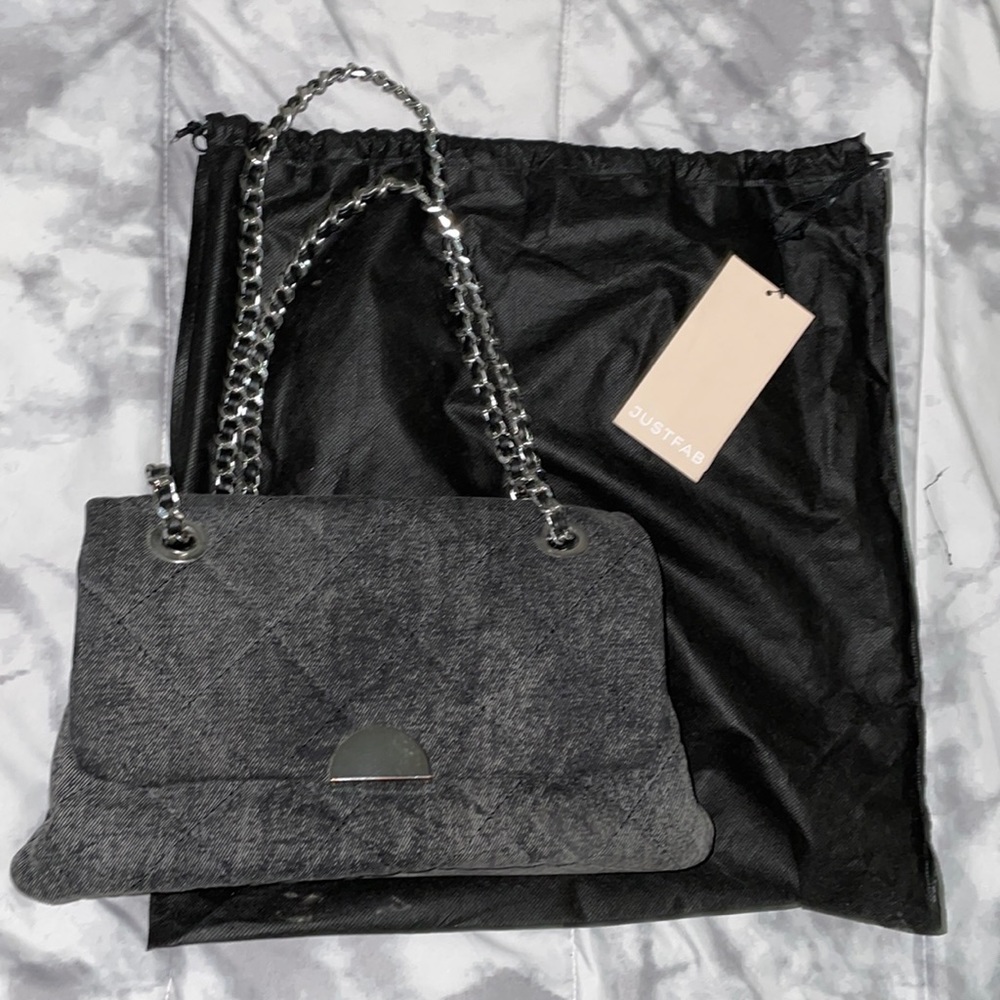 Grey denim crossbody bag